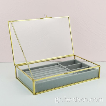 Glass Organizer Clear Velvet Jewellry Storage